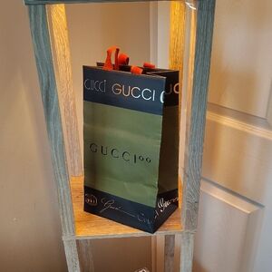 Gucci Olive and Black Gift Bag with Red Accents
